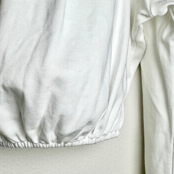 Theory Puff-Sleeve Scoop Top Clinton Knit White Top Sz M - Picture 7 of 7